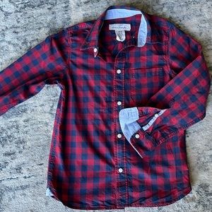 Red and navy checked shirt